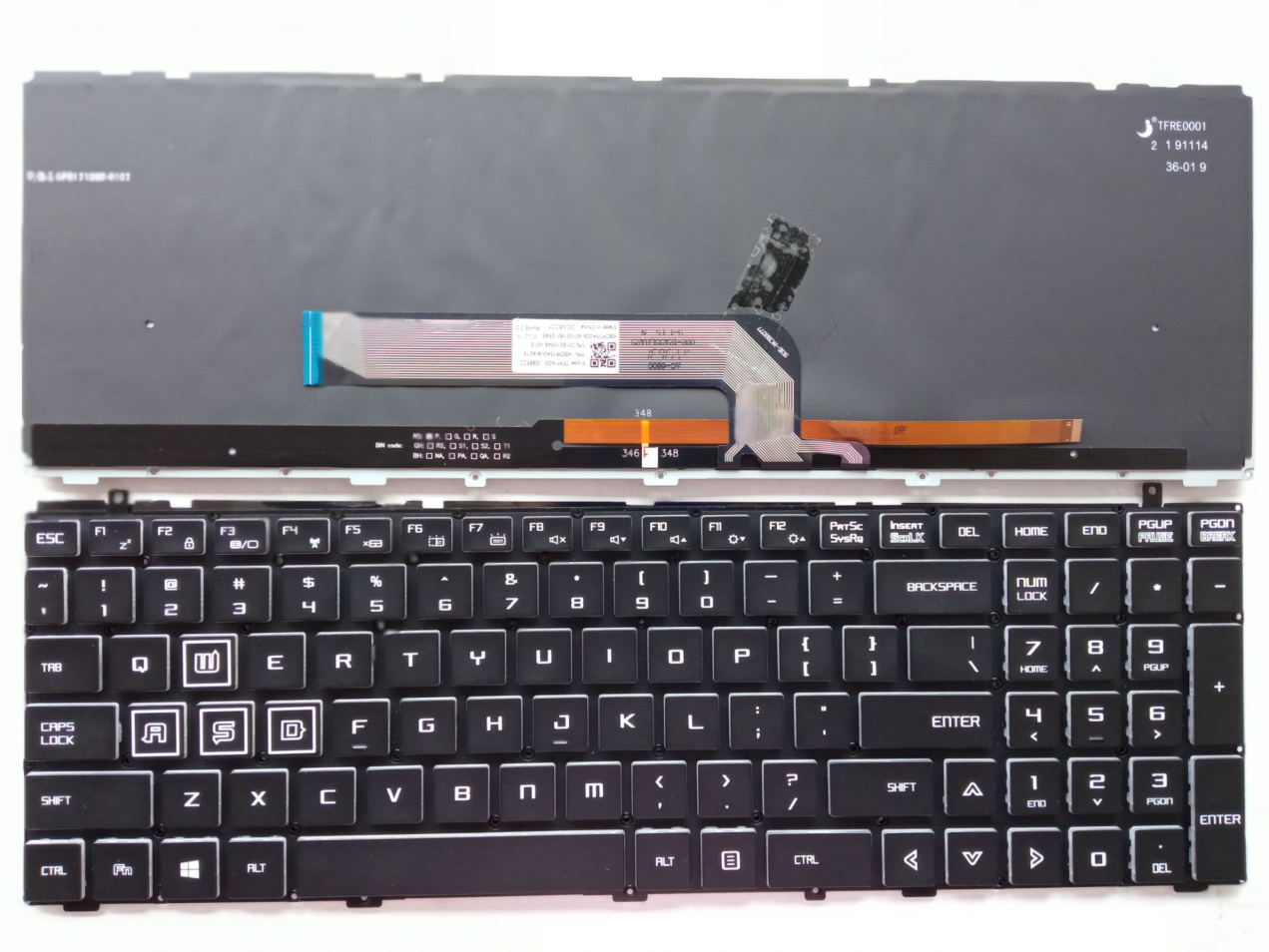 Picture of New Replacement Laptop Keyboard For HASEE T90/P-760/Mechanic T90/Deep Sea Titan X3-S Colorful Backlight BLACK Backlit,White Side (OEM) US Layout